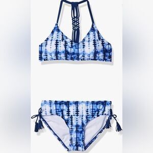Kanu Surf Blue Girls' Willow V-Neck Bikini Beach Sport 2-Piece Swimsuit‎ Size 4